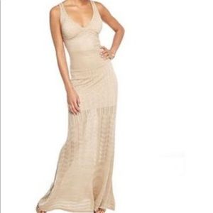 XOXO knit gold maxi dress